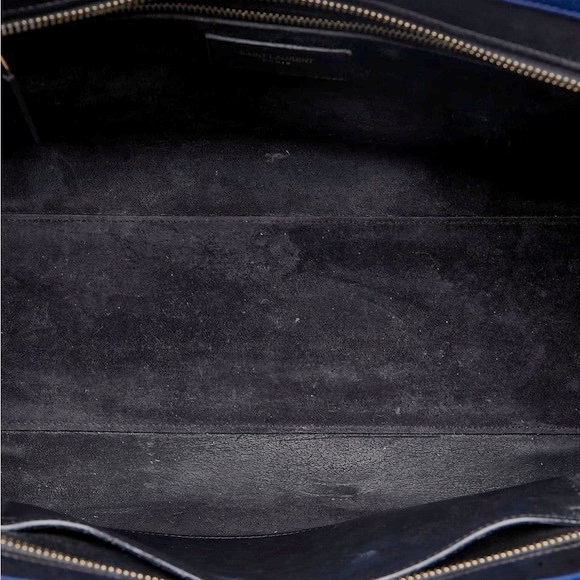 Saint Laurent Calfskin Small Cabas Rive Gauche Multicolor Blue White Pink Tote - Picture 9 of 13